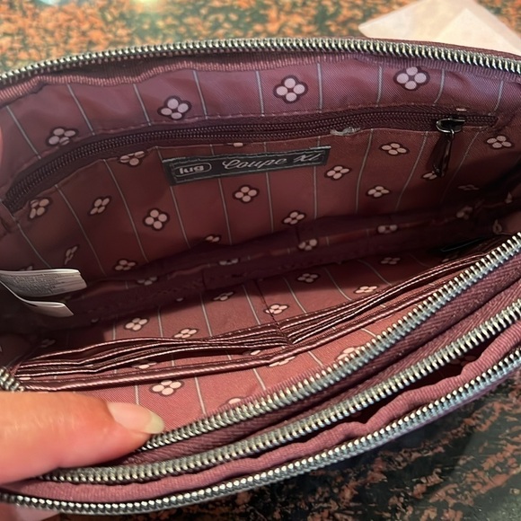 NWOT Lug Quilted Crossbody Bag, Plum Color, Double Zipper w/Strap - Picture 8 of 9